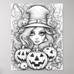 Poster Halloween Coloration adulte