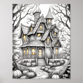 Poster Halloween Coloration adulte