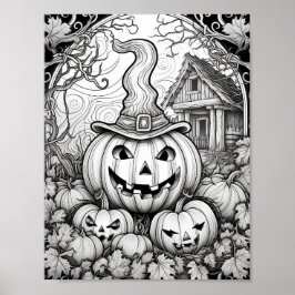 Poster Halloween Coloration adulte