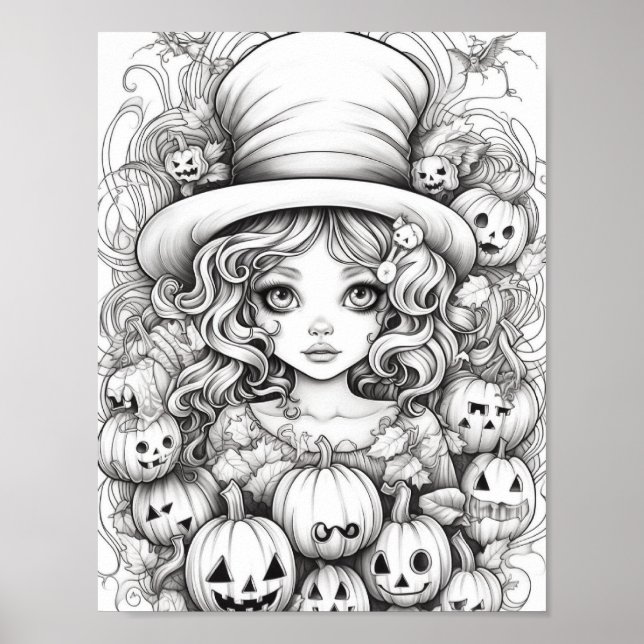 Poster Halloween Coloration adulte (Devant)