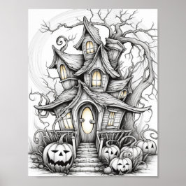 Poster Halloween Coloration adulte
