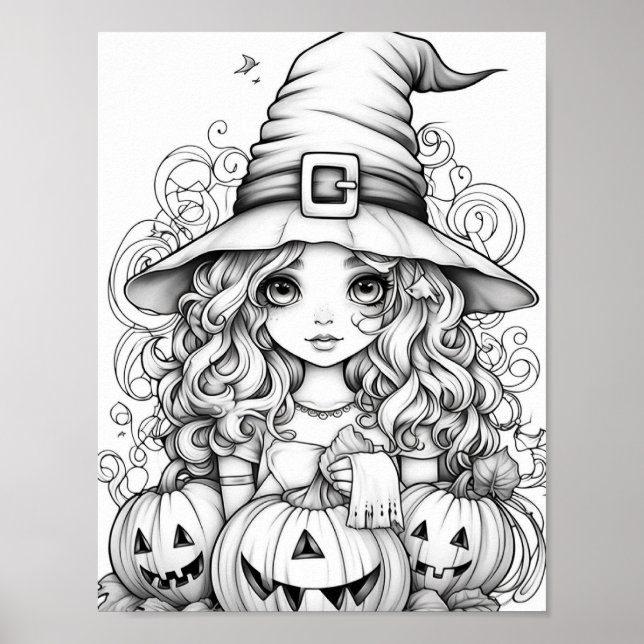 Poster Halloween Coloration adulte (Devant)