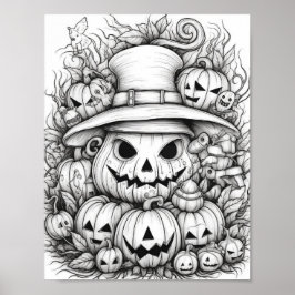 Poster Halloween Coloration adulte