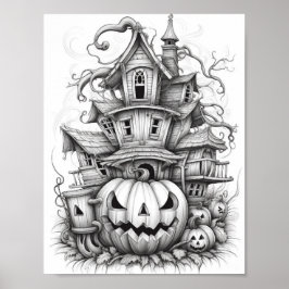 Poster Halloween Coloration adulte