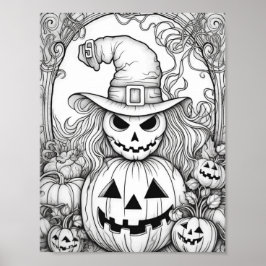 Poster Halloween Coloration adulte