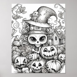 Poster Halloween Coloration adulte