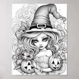 Poster Halloween Coloration adulte