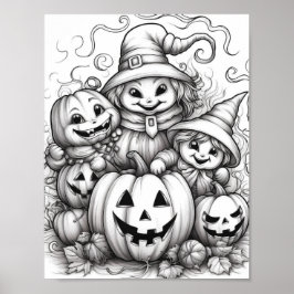 Poster Halloween Coloration adulte
