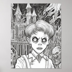 Poster Halloween Coloration adulte
