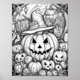Poster Halloween Coloration adulte