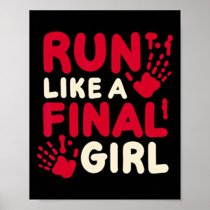 Poster Halloween Costume Drôle Courir Comme Une Dernière 