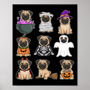 Poster Halloween Costume Éffrayant Fantôme Citrouille Car
