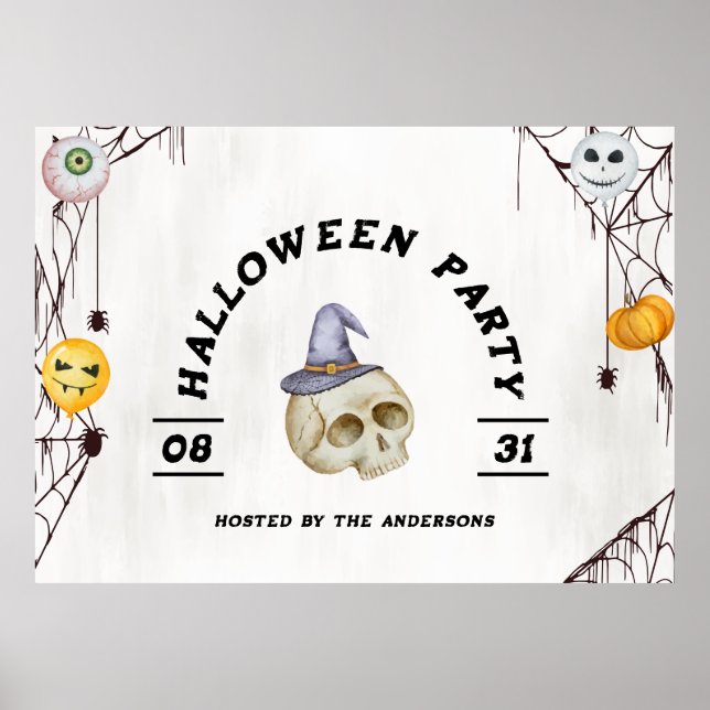 Poster Halloween Costume fête aquarelle (Devant)
