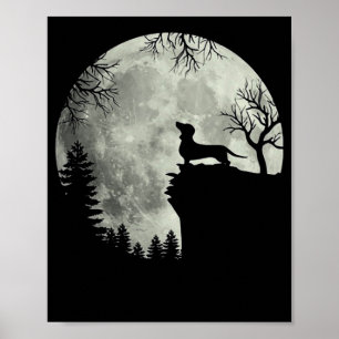 Poster Halloween Dachshund Et Lune