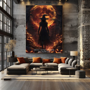 Poster Halloween de l'heure de sorcière