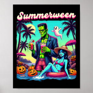 Poster Halloween d'été Zombie Frankenstein Boo Ghost