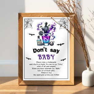 Poster Halloween "Don't Say Baby" jeu de Baby shower