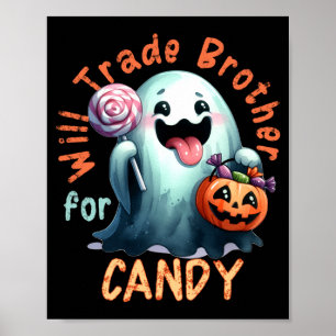 Poster Halloween Échangera Frère Contre Bonbons Fantôme E