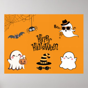 Poster Halloween Éffrayante et mignonne