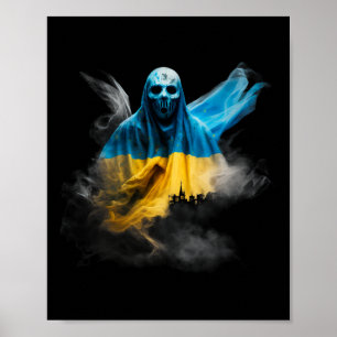 Poster Halloween en Ukraine Drapeau de l'Ukraine Cherno