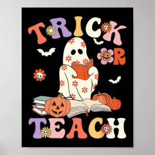 Poster Halloween Enseignant Tri Ou Enseigner Super Floral