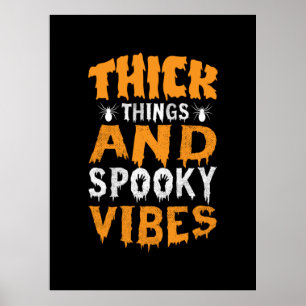 Poster Halloween Épais Et Vibes Éffrayantes Anniversaire