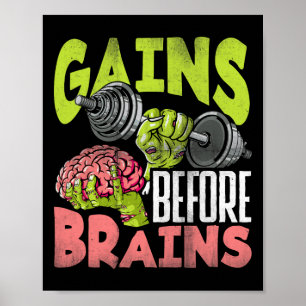Poster Halloween Exercice Zombie Gains de poids avant