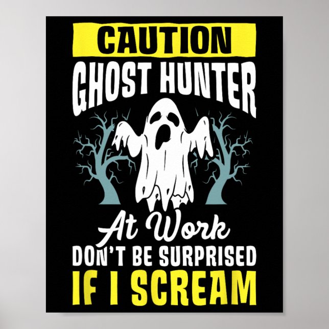 Poster Halloween Fantôme Chasseur Travail Paranormal Fant (Devant)