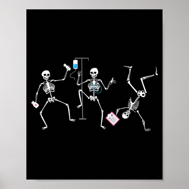 Poster Halloween Funny Skeleton Nurse Soky Registered Nur (Devant)