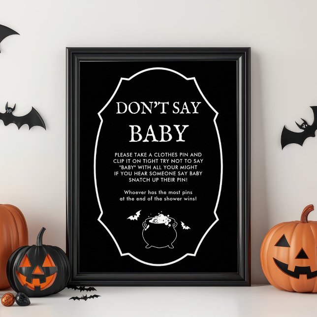 Poster Halloween Goth Baby shower Ne pas dire Baby Game (Créateur téléchargé)