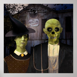 Poster Halloween gothique américain