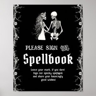 Poster Halloween gothique Noir S'Il Vous Plaît Signer Le 