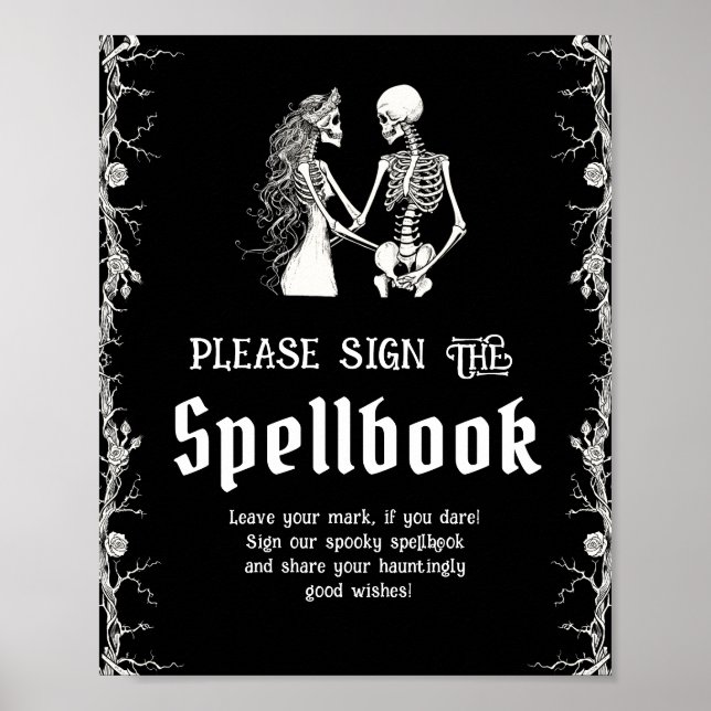 Poster Halloween gothique Noir S'Il Vous Plaît Signer Le  (Devant)