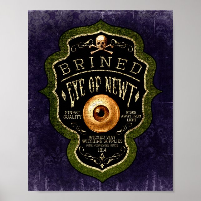 Poster Halloween Gothique Oeil De Nouvelle Potion De Sorc (Devant)
