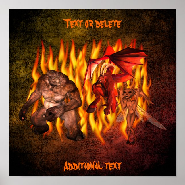 Poster Halloween Gremlins effrayants Monstres Personnalis (Devant)