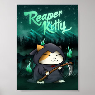 Poster Halloween Grim Reaper Kitty