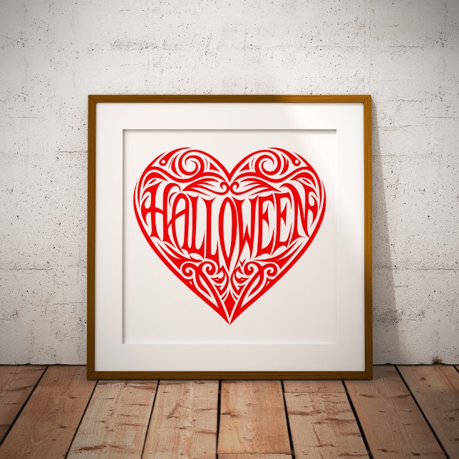 Poster Halloween Heart, Red Heart, Holiday (Créateur téléchargé)