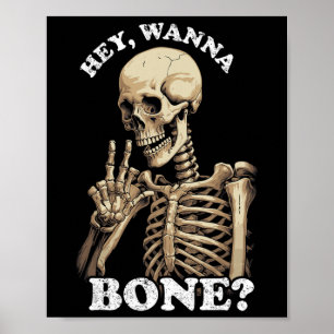 Poster Halloween inapproprié pour hommes femmes squelette