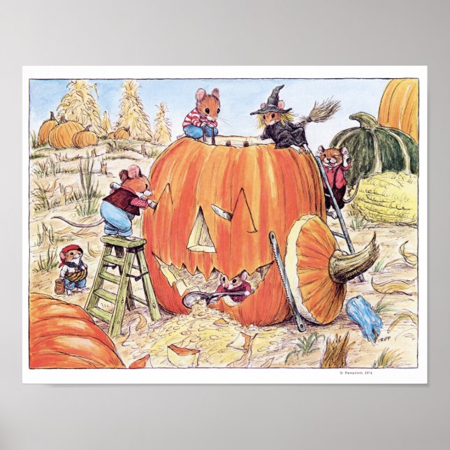 Poster Halloween Jack o' Lantern Mice Imprimer (Devant)