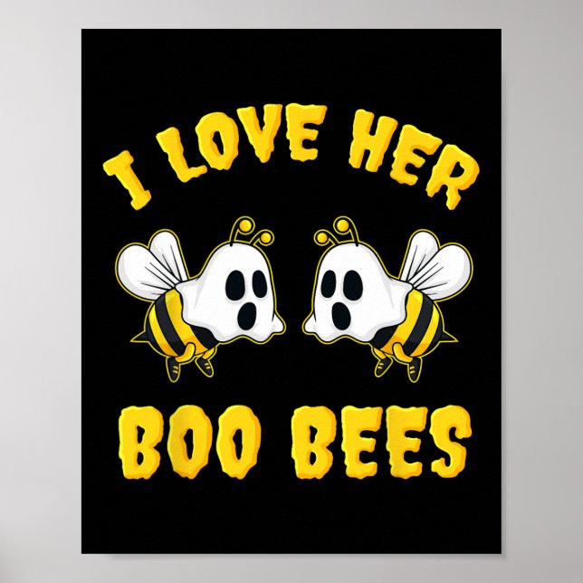 Poster Halloween J'Aime Son Boo Bees Fun (Devant)