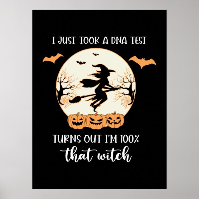Poster Halloween Je Viens De Faire Un Test D'ADN Annivers (Devant)