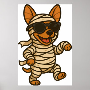 Poster Halloween maman chien clipart PNG, mignonette chio