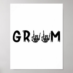 Poster Halloween mariée Mariage Groom Skeleton jusqu'à la
