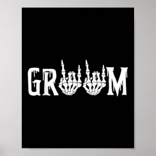 Poster Halloween mariée Mariage Groom Skeleton jusqu'à la