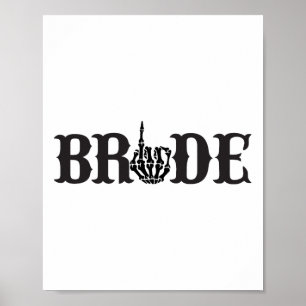Poster Halloween mariée mariée Groom Skeleton Corresponda