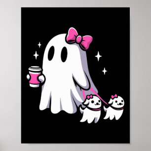 Poster Halloween mignon Fantôme Chien de marche Éffrayant
