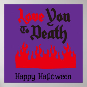 Poster Halloween Mignonne drôle Whimsical flamme rouge