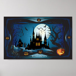 Poster Halloween Night Magic tour-ou-traiter Paysage