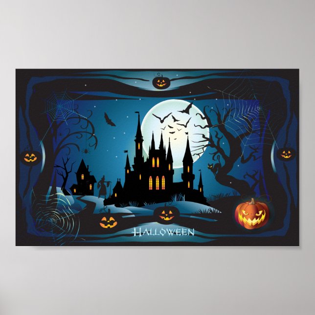 Poster Halloween Night Magic tour-ou-traiter Paysage (Devant)