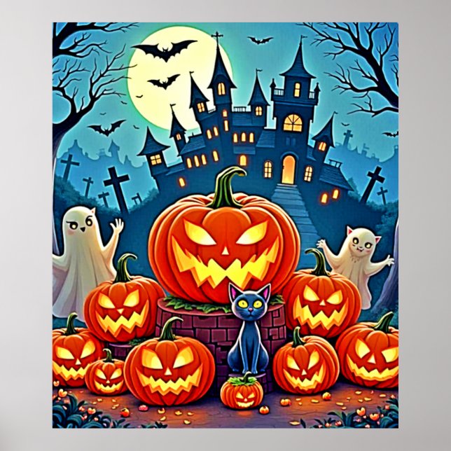 Poster Halloween Night: Spooky Fun Art (Devant)